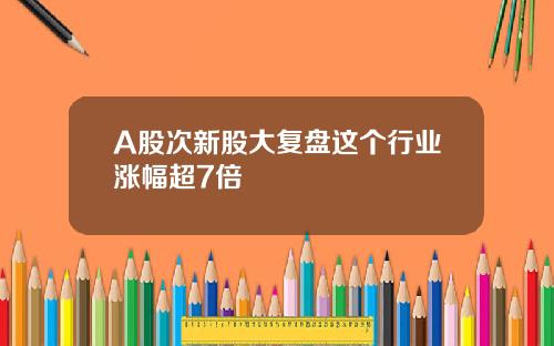 A股次新股大复盘这个行业涨幅超7倍