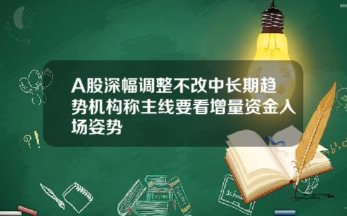 A股深幅调整不改中长期趋势机构称主线要看增量资金入场姿势
