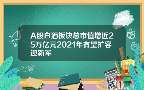 A股白酒板块总市值增近25万亿元2021年有望扩容迎新军