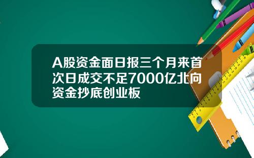 A股资金面日报三个月来首次日成交不足7000亿北向资金抄底创业板