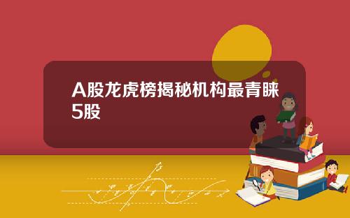 A股龙虎榜揭秘机构最青睐5股