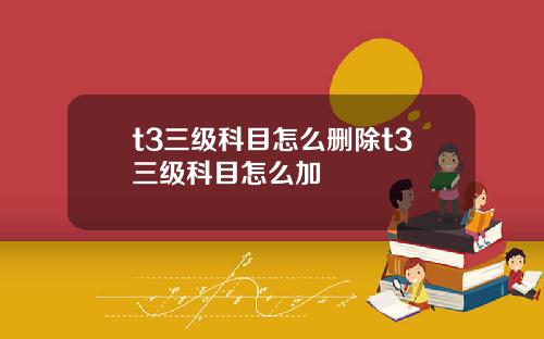 t3三级科目怎么删除t3三级科目怎么加