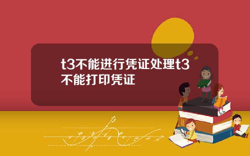 t3不能进行凭证处理t3不能打印凭证