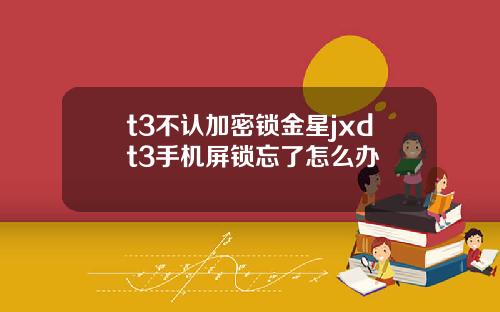 t3不认加密锁金星jxdt3手机屏锁忘了怎么办
