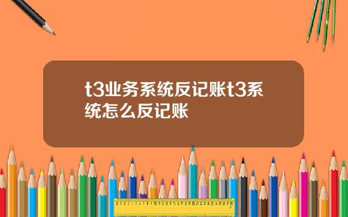 t3业务系统反记账t3系统怎么反记账