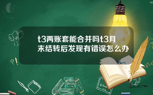 t3两账套能合并吗t3月末结转后发现有错误怎么办