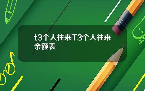 t3个人往来T3个人往来余额表