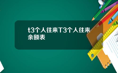 t3个人往来T3个人往来余额表