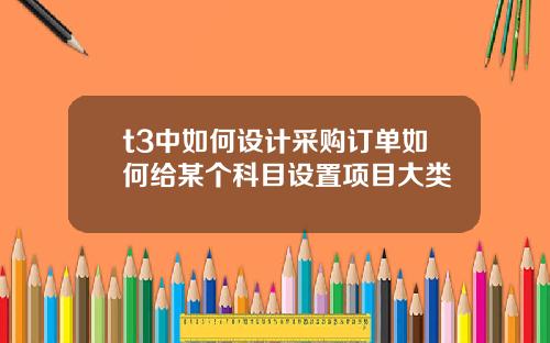 t3中如何设计采购订单如何给某个科目设置项目大类