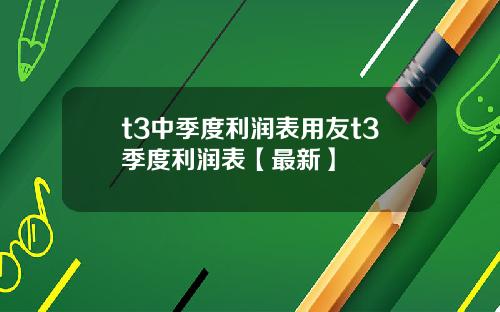 t3中季度利润表用友t3季度利润表【最新】