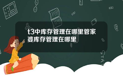 t3中库存管理在哪里管家婆库存管理在哪里