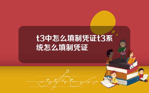 t3中怎么填制凭证t3系统怎么填制凭证