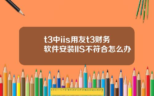 t3中iis用友t3财务软件安装IIS不符合怎么办