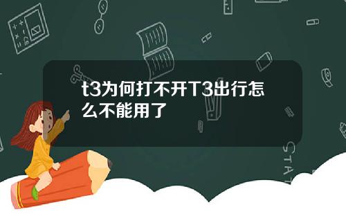 t3为何打不开T3出行怎么不能用了