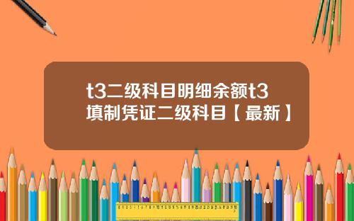 t3二级科目明细余额t3填制凭证二级科目【最新】