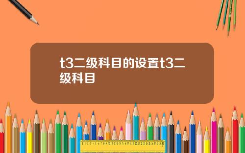 t3二级科目的设置t3二级科目