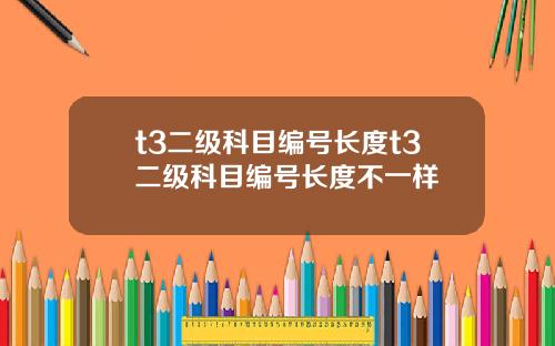 t3二级科目编号长度t3二级科目编号长度不一样