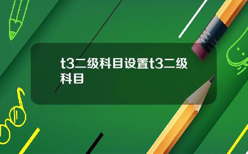 t3二级科目设置t3二级科目