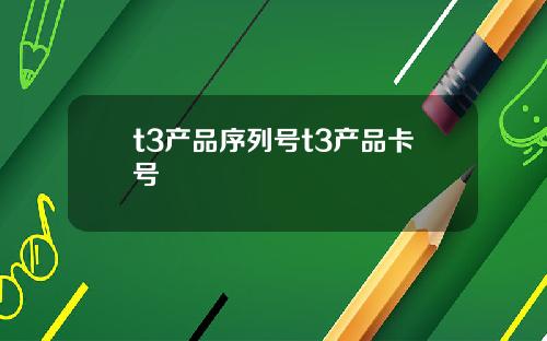 t3产品序列号t3产品卡号