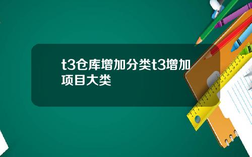 t3仓库增加分类t3增加项目大类