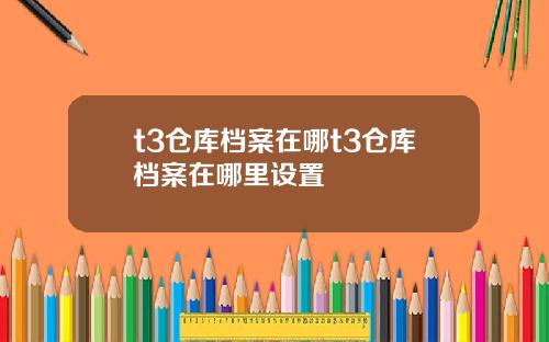 t3仓库档案在哪t3仓库档案在哪里设置