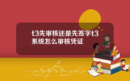 t3先审核还是先签字t3系统怎么审核凭证