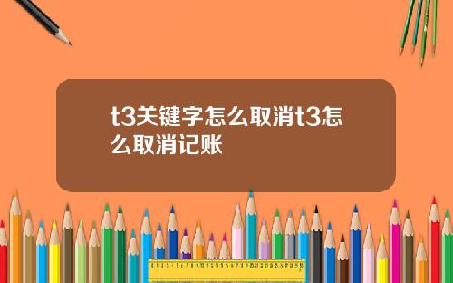 t3关键字怎么取消t3怎么取消记账