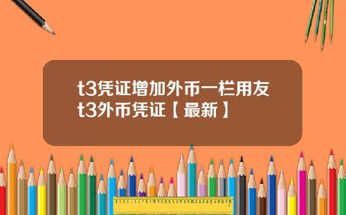 t3凭证增加外币一栏用友t3外币凭证【最新】