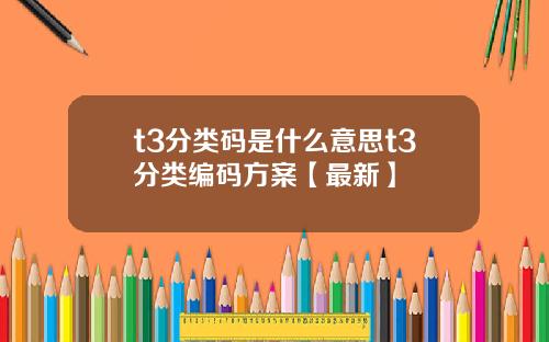 t3分类码是什么意思t3分类编码方案【最新】