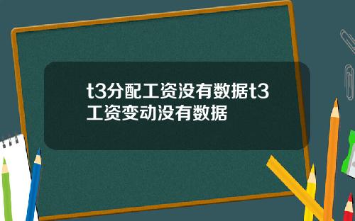 t3分配工资没有数据t3工资变动没有数据