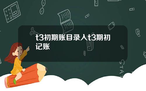 t3初期账目录入t3期初记账