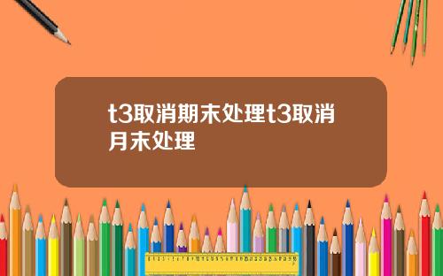 t3取消期末处理t3取消月末处理