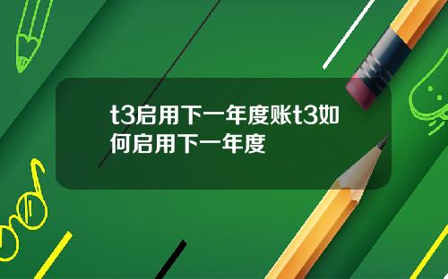t3启用下一年度账t3如何启用下一年度