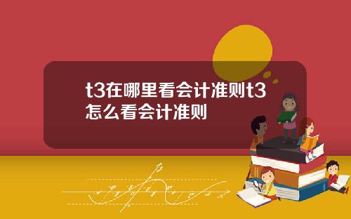 t3在哪里看会计准则t3怎么看会计准则