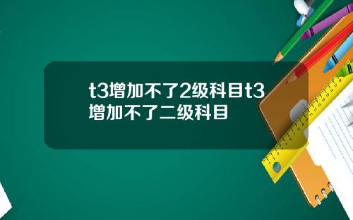 t3增加不了2级科目t3增加不了二级科目