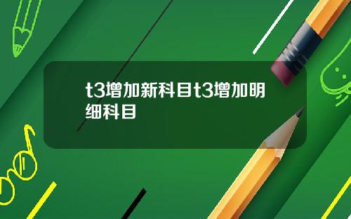 t3增加新科目t3增加明细科目