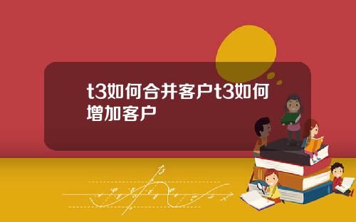 t3如何合并客户t3如何增加客户