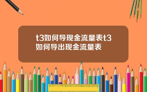 t3如何导现金流量表t3如何导出现金流量表