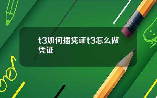 t3如何插凭证t3怎么做凭证
