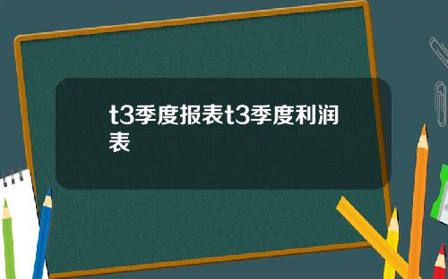 t3季度报表t3季度利润表