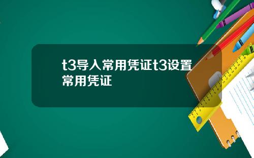 t3导入常用凭证t3设置常用凭证