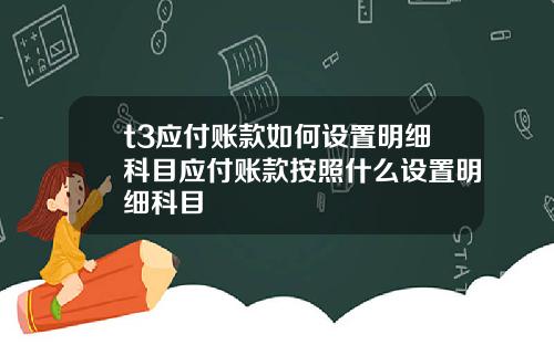 t3应付账款如何设置明细科目应付账款按照什么设置明细科目