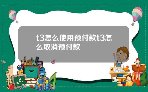 t3怎么使用预付款t3怎么取消预付款