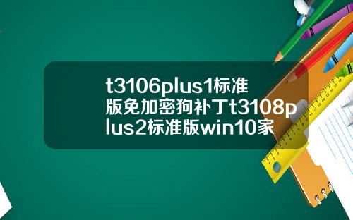 t3106plus1标准版免加密狗补丁t3108plus2标准版win10家庭版