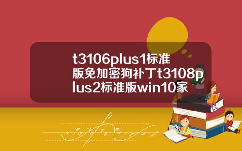 t3106plus1标准版免加密狗补丁t3108plus2标准版win10家庭版