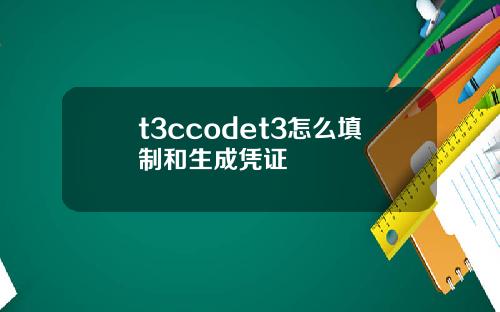 t3ccodet3怎么填制和生成凭证