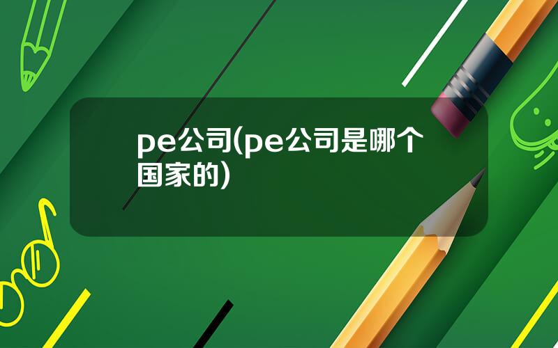 pe公司(pe公司是哪个国家的)