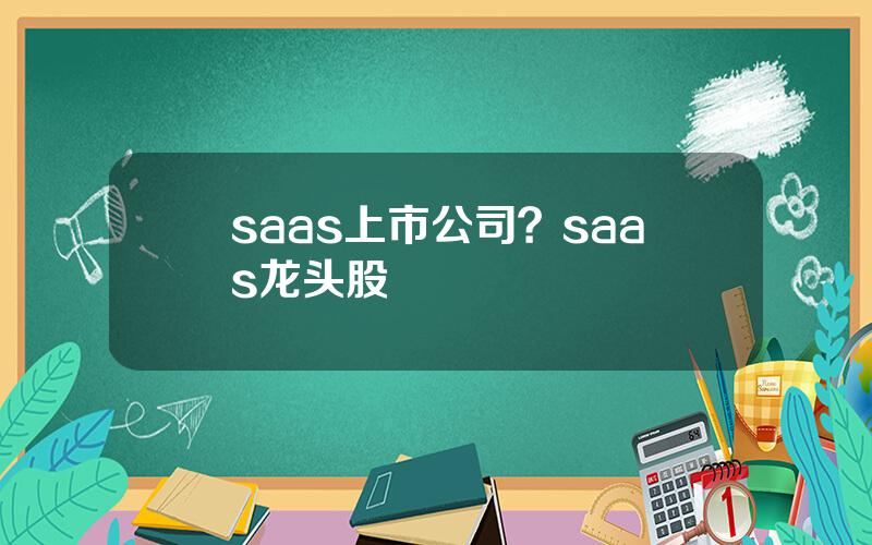 saas上市公司？saas龙头股