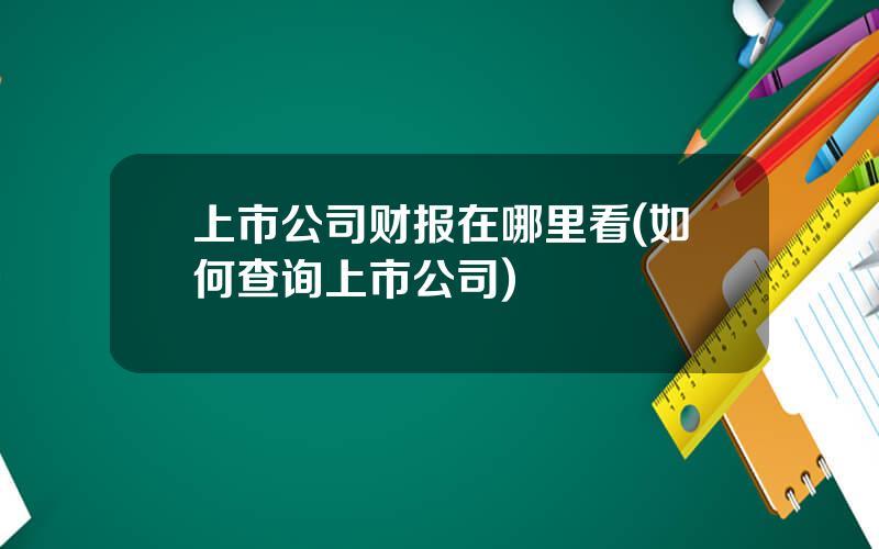 上市公司财报在哪里看(如何查询上市公司)