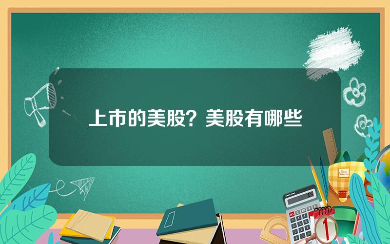 上市的美股？美股有哪些